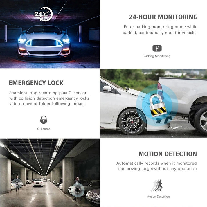 Cámara de Automóvil Dash Cam | DVR de 3 canales HD 1080Px