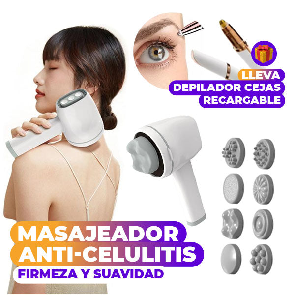 MASAJEADOR ANTI-CELULITIS + 🎁 DEPILADOR DE CEJAS RECARGABLE GRATIS 🔥SUPER PROMO 45% OFF🔥