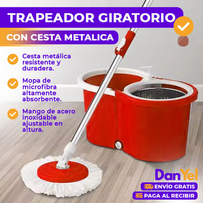 TRAPEADOR GIRATORIO CON CESTA METALICA