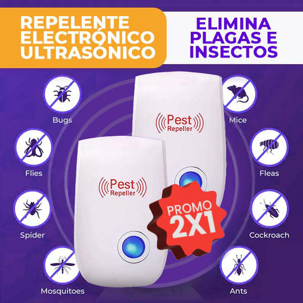 🔥 SUPER PROMO 2X1 🔥 REPELENTE ELECTRÓNICO ULTRASÓNICO PLAGAS E INSECTOS 2X1