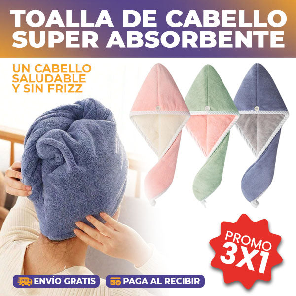 TOALLA DE CABELLO SUPER ABSORBENTE 3X1