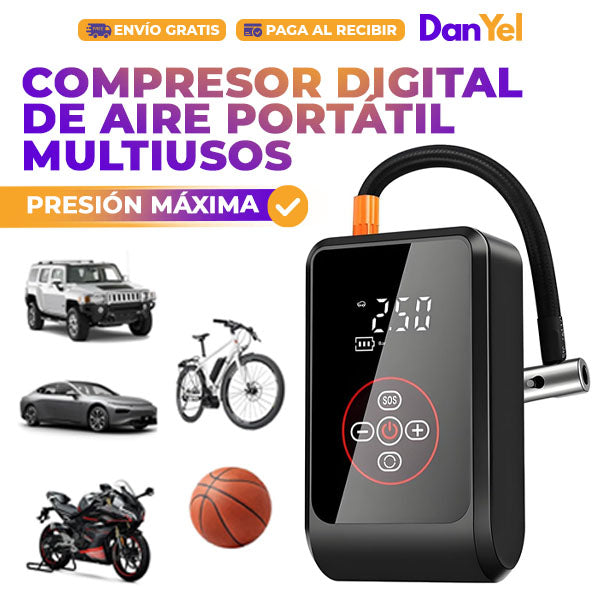 COMPRESOR DIGITAL DE AIRE PORTÁTIL MULTIUSOS