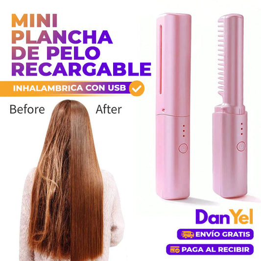 MINI PLANCHA DE PELO RECARGABLE INALÁMBRICA