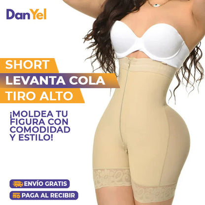 SHORT LEVANTA COLA TIRO ALTO CON ZIPPER