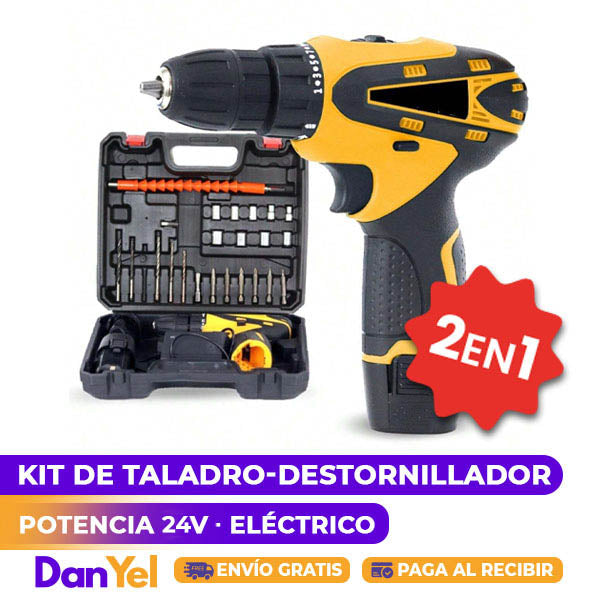 KIT DE TALADRO-DESTORNILLADOR ELÉCTRICO 24V 2 EN 1