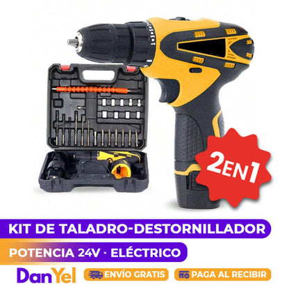 KIT DE TALADRO-DESTORNILLADOR ELÉCTRICO 24V 2 EN 1