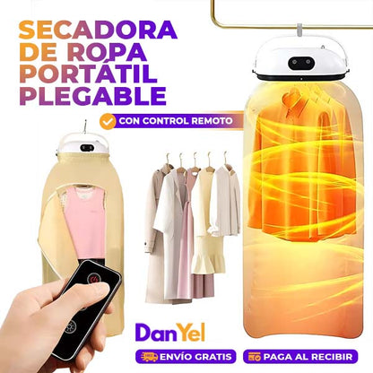 SECADORA DE ROPA PORTÁTIL PLEGABLE CON CONTROL REMOTO