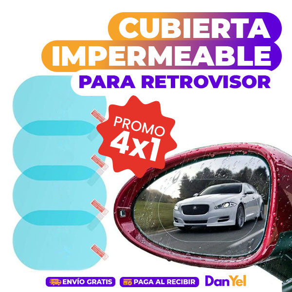 4x1 CUBIERTA IMPERMEABLE PARA RETROVISOR: SEGURIDAD EN LA LLUVIA 🔥 SUPER PROMO 4X1 🔥