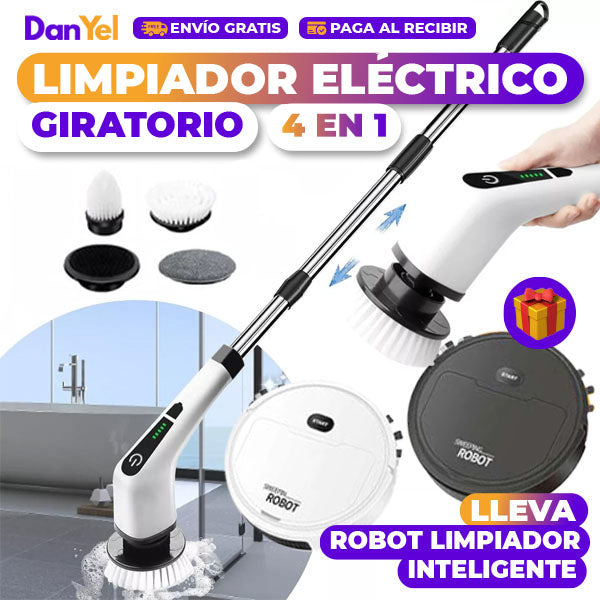 🔥SUPER PROMO 45% OFF🔥 LIMPIADOR ELÉCTRICO GIRATORIO 4 EN 1 + 🎁 GRATIS ROBOT LIMPIADOR INTELIGENTE  2 EN 1