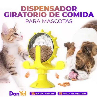 DISPENSADOR GIRATORIO DE COMIDA PARA MASCOTAS