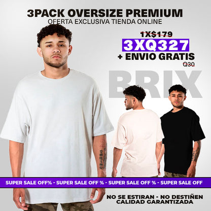 CAMISETAS OVERSIZED - BRIX | PACK 3