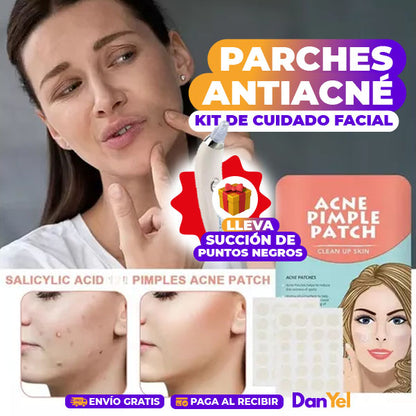 KIT DE CUIDADO FACIAL: PARCHES ANTIACNÉ+ 🎁 SUCCIÓN PROFESIONAL DE PUNTOS NEGROS GRATIS