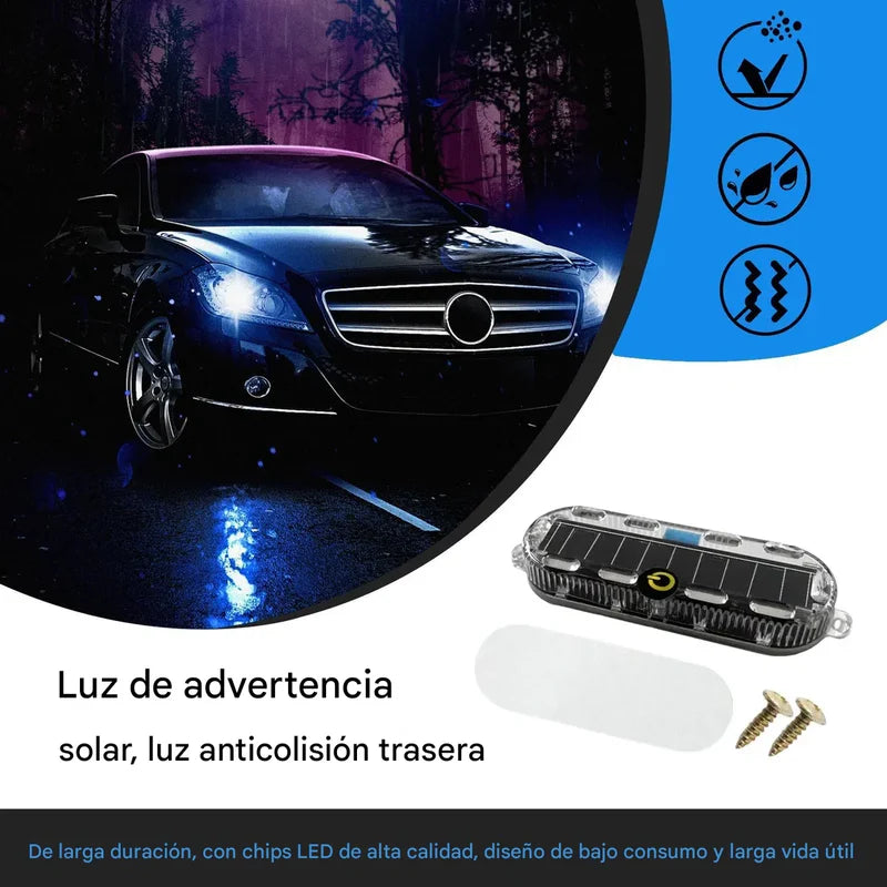 Luz de Alarma LED Solar para Vehículos | Señal Estroboscópica de Alta Intensidad