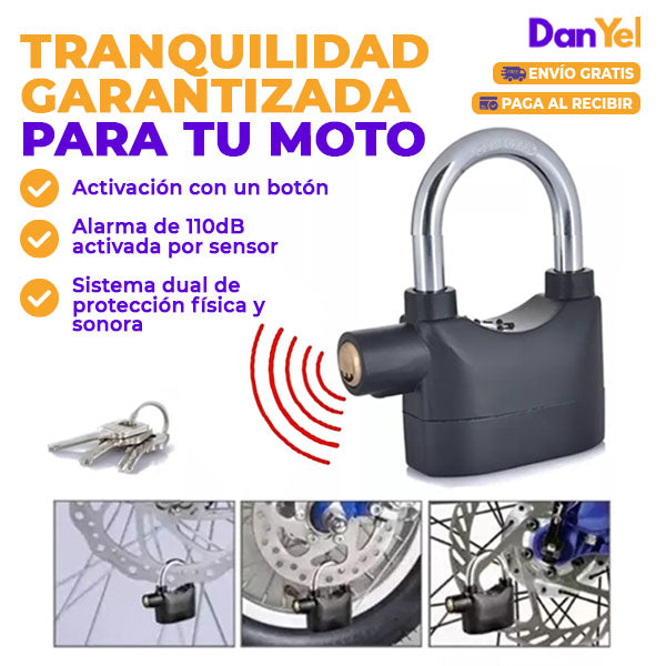 CANDADO ANTIRROBO CON ALARMA IMPERMEABLE