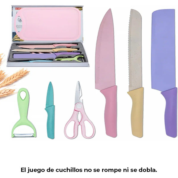 SET CUCHILLOS MULTICOLOR