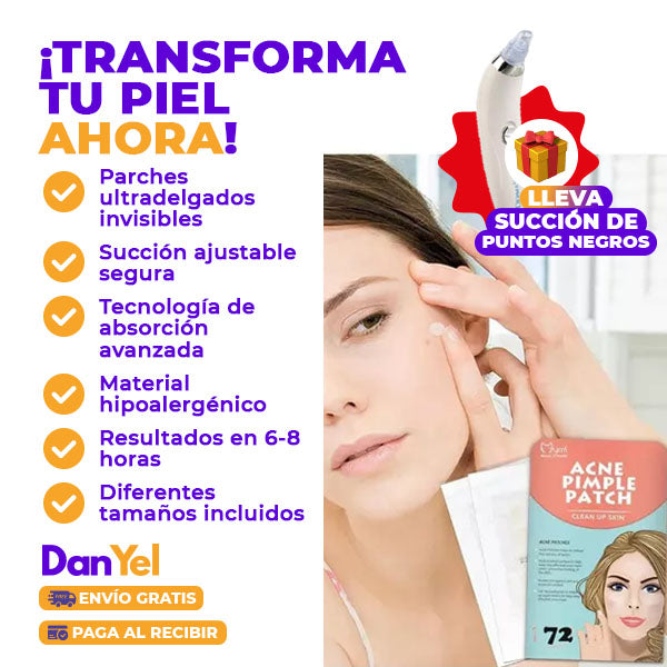 KIT DE CUIDADO FACIAL: PARCHES ANTIACNÉ+ 🎁 SUCCIÓN PROFESIONAL DE PUNTOS NEGROS GRATIS