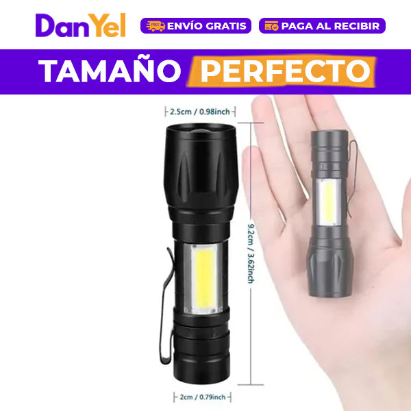 MINI LINTERNA TÁCTICA HD ILUMINACIÓN DOBLE