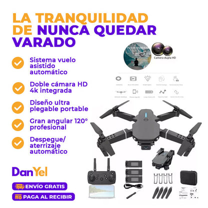 DRONE PLEGABLE A15 PRO DOBLE CÁMARA 4K WIFI