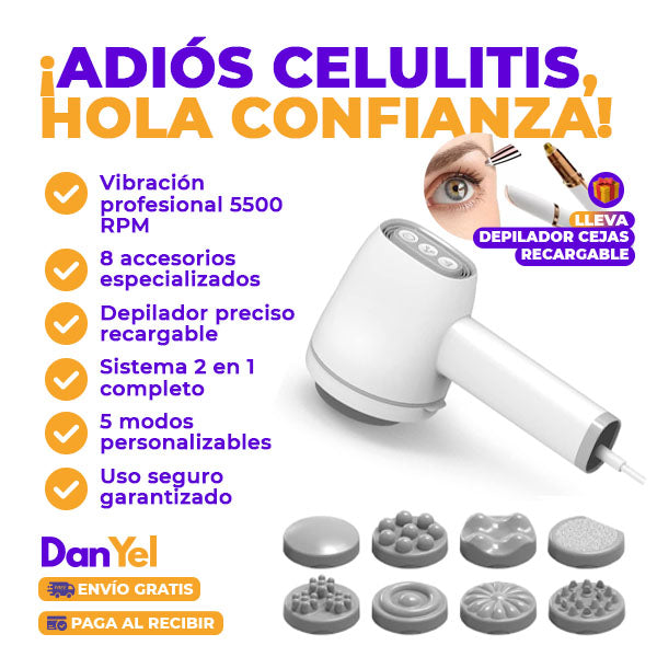 MASAJEADOR ANTI-CELULITIS + 🎁 DEPILADOR DE CEJAS RECARGABLE GRATIS 🔥SUPER PROMO 45% OFF🔥