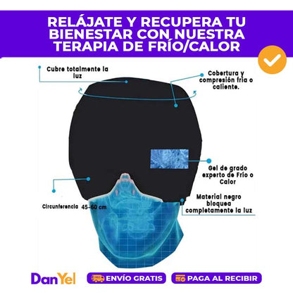 GORRO TERAPÉUTICO PARA MIGRAÑA CON GEL FRÍO Y CALIENTE