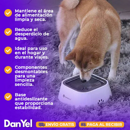 PLATO BEBEDERO PARA MASCOTAS ANTI DERRAMES