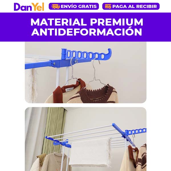 TENDEDERO PLEGABLE PARA ROPA PORTÁTIL DE 3 NIVELES