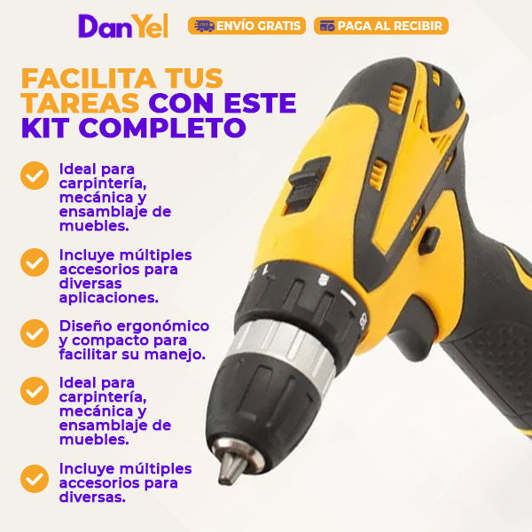 KIT DE TALADRO-DESTORNILLADOR ELÉCTRICO 24V 2 EN 1