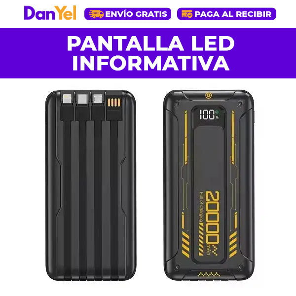 POWERBANK DE 20,000 MAH | PORTÁTIL Y LIVIANO | NEGRO ✨ÚLTIMO DÍA 35% OFF🔥