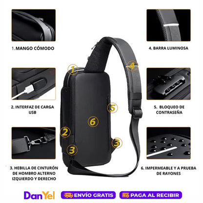 BOLSO ANTIROBO IMPERMEABLE CON USB