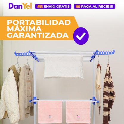 TENDEDERO PLEGABLE PARA ROPA PORTÁTIL DE 3 NIVELES