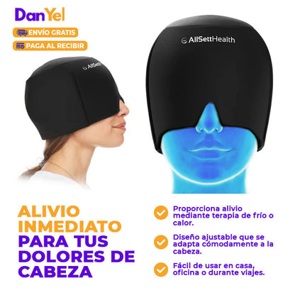 GORRO TERAPÉUTICO PARA MIGRAÑA CON GEL FRÍO Y CALIENTE