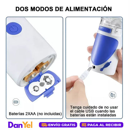 NEBULIZADOR ULTRASÓNICO PORTÁTIL SILENCIOSO ADULTOS/NIÑOS