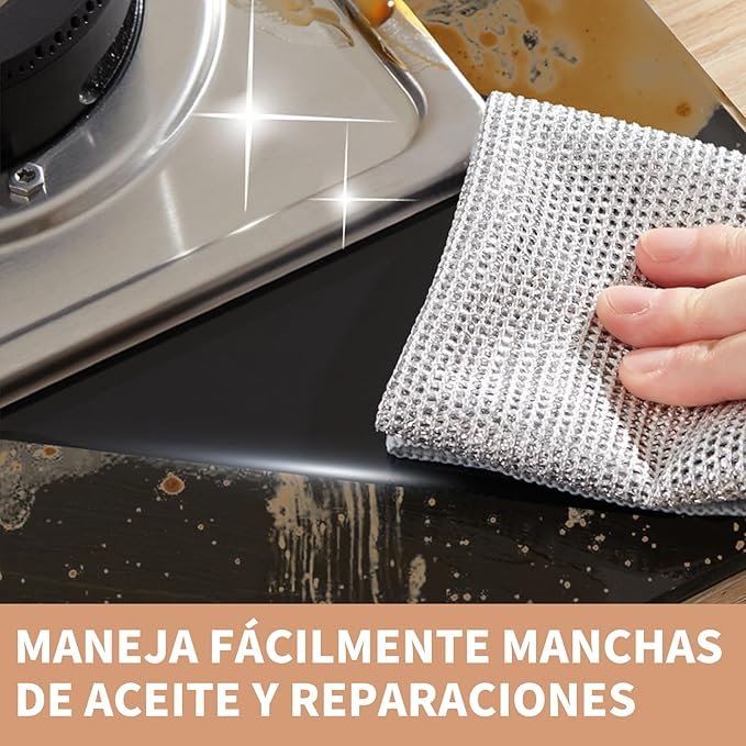 Set de 6 Trapos de Alambre Multiusos | Limpieza Profunda Sin Dañar Superficies