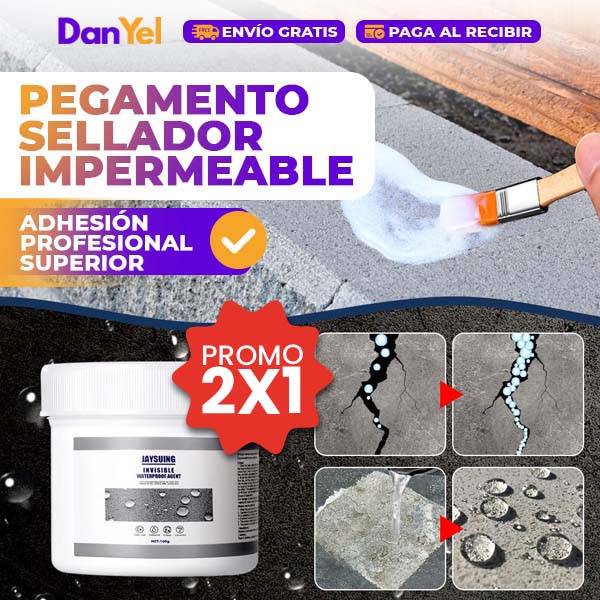 PEGAMENTO SELLADOR IMPERMEABLE TRANSPARENTE 100G 2X1