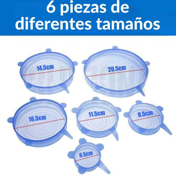 TAPAS DE SILICONA SET X 6