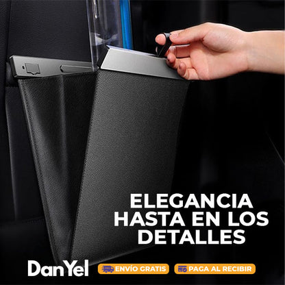 ELEGANTE BOLSA DE BASURA GRANDE PARA ASIENTO DE AUTO CON CIERRE MAGNÉTICO