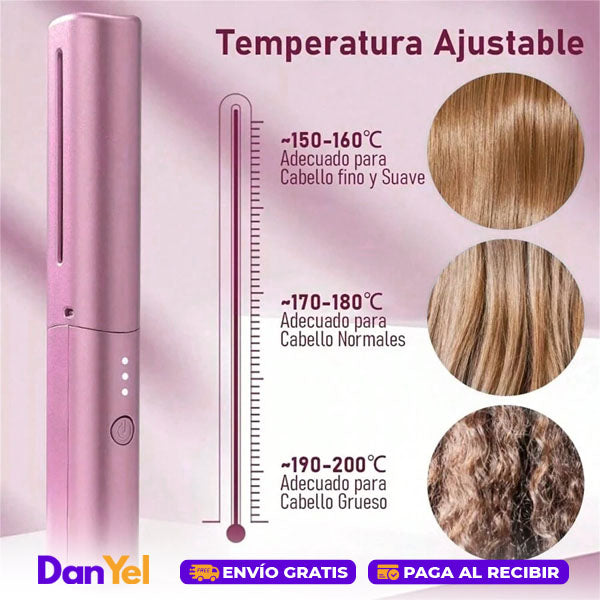 MINI PLANCHA DE PELO RECARGABLE INALÁMBRICA