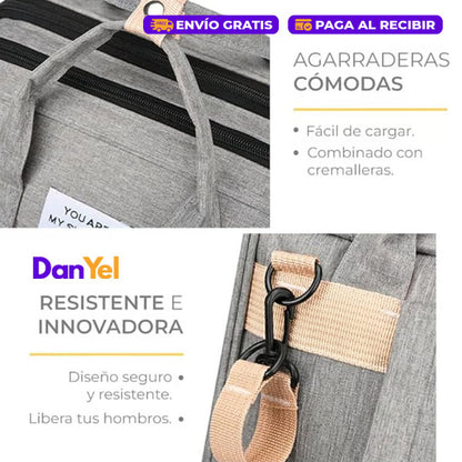 BOLSO PAÑALERA CON CUNA CAMBIADOR DE BEBE PLEGABLE MULTIUSOS