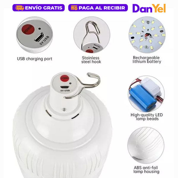 BOMBILLO DE EMERGENCIA RECARGABLE 🔥 SUPER PROMO 2X1 🔥