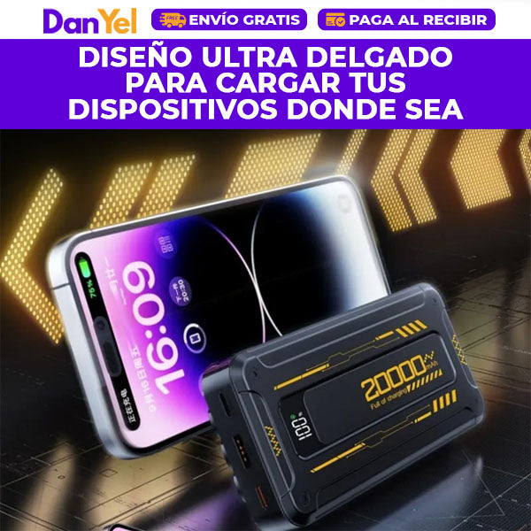 POWERBANK DE 20,000 MAH | PORTÁTIL Y LIVIANO | NEGRO ✨ÚLTIMO DÍA 35% OFF🔥