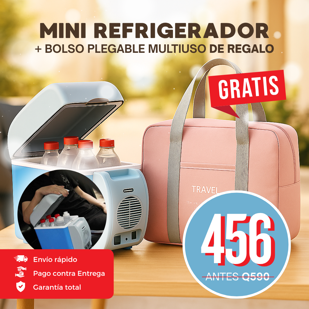Mini Refrigerador + Bolso Plegable Multiusos GRATIS