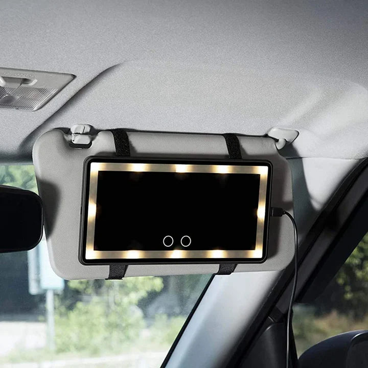 Espejo de Maquillaje para Carro | Táctil con Luz LED y USB