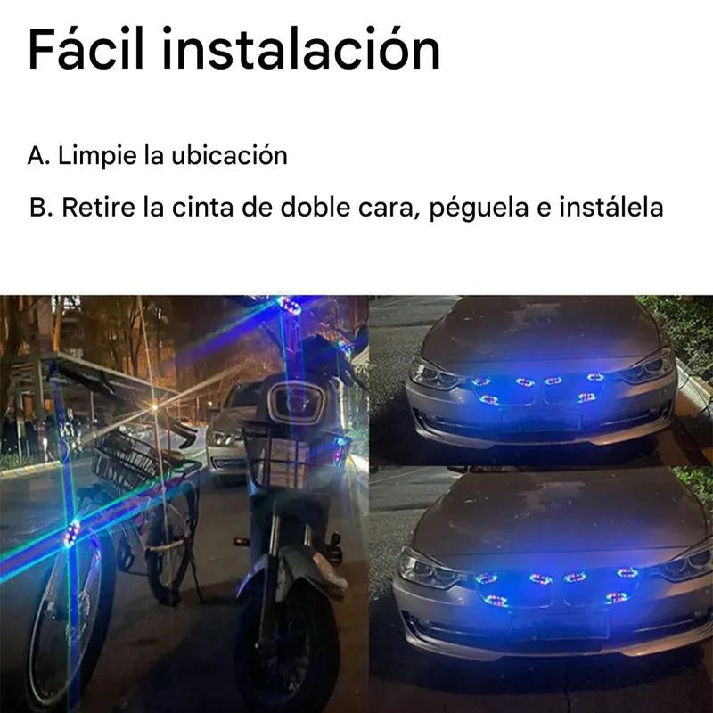 Luz de Alarma LED Solar para Vehículos | Señal Estroboscópica de Alta Intensidad