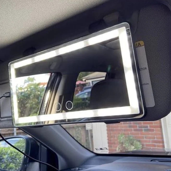 Espejo de Maquillaje para Carro | Táctil con Luz LED y USB
