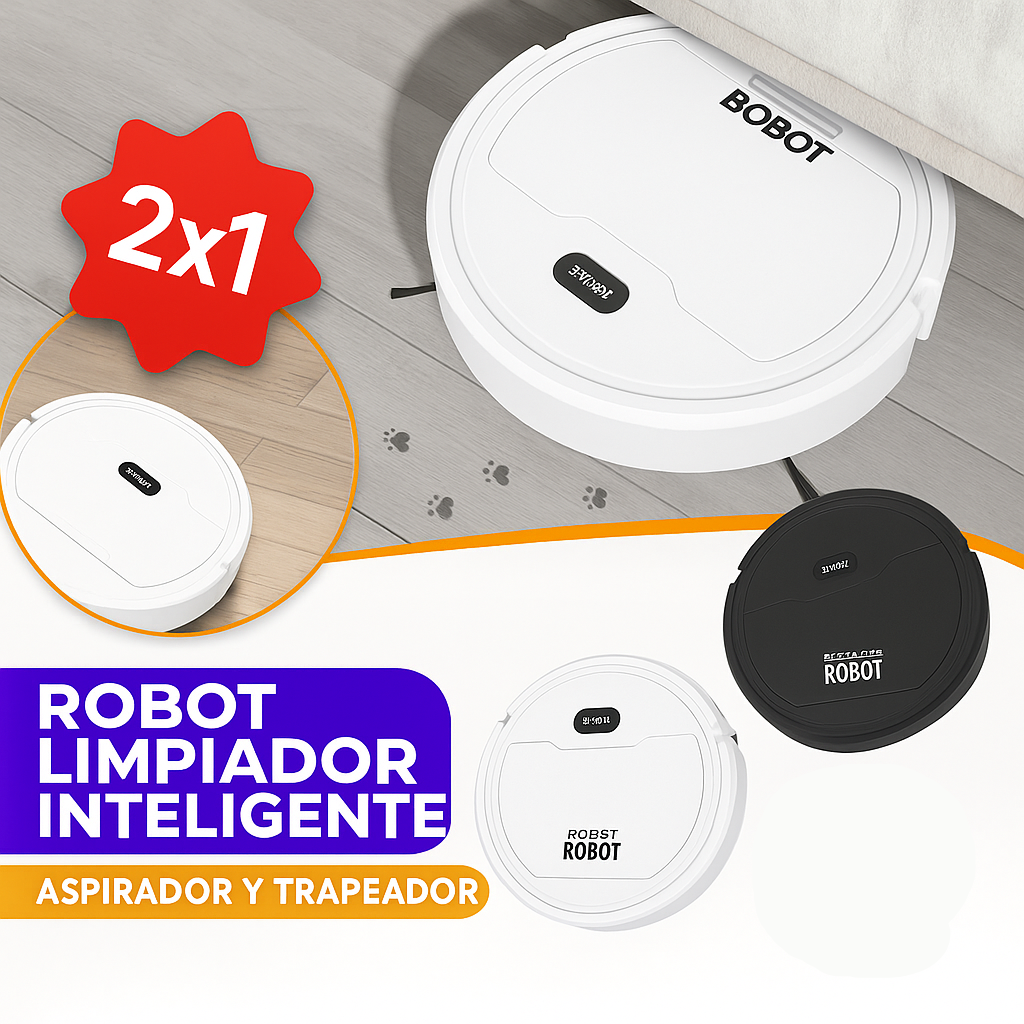 Robot limpiador inteligente (Aspirador y Trapeador) Pack de 2 L
